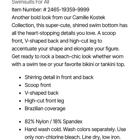 NWT Swimsuits for All Scrunched Cheeky Camille Blue Bikini Bottom | Large - Picture 2 of 8